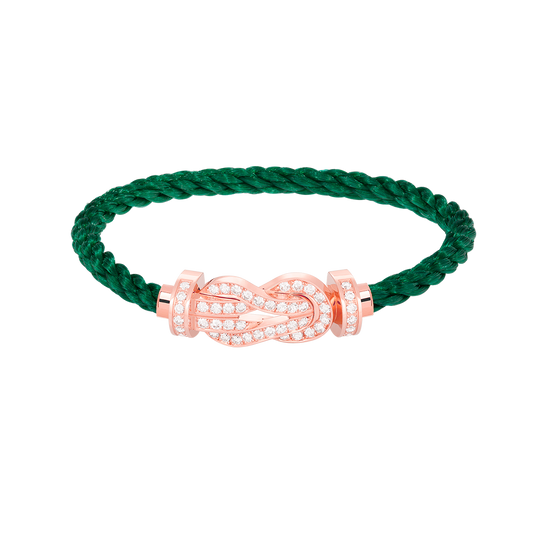 FRED CHANCE LARGE 8 FIGURE BUCKLE FULL DIAMOND BRACELET ROSE GOLD
