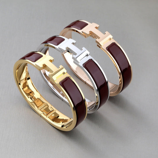 HERMES H ROUGE BRACELET