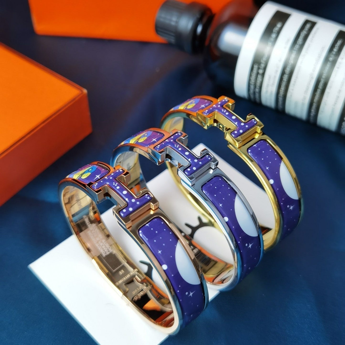 HERMES H STAR AND MOON BRACELET 12MM