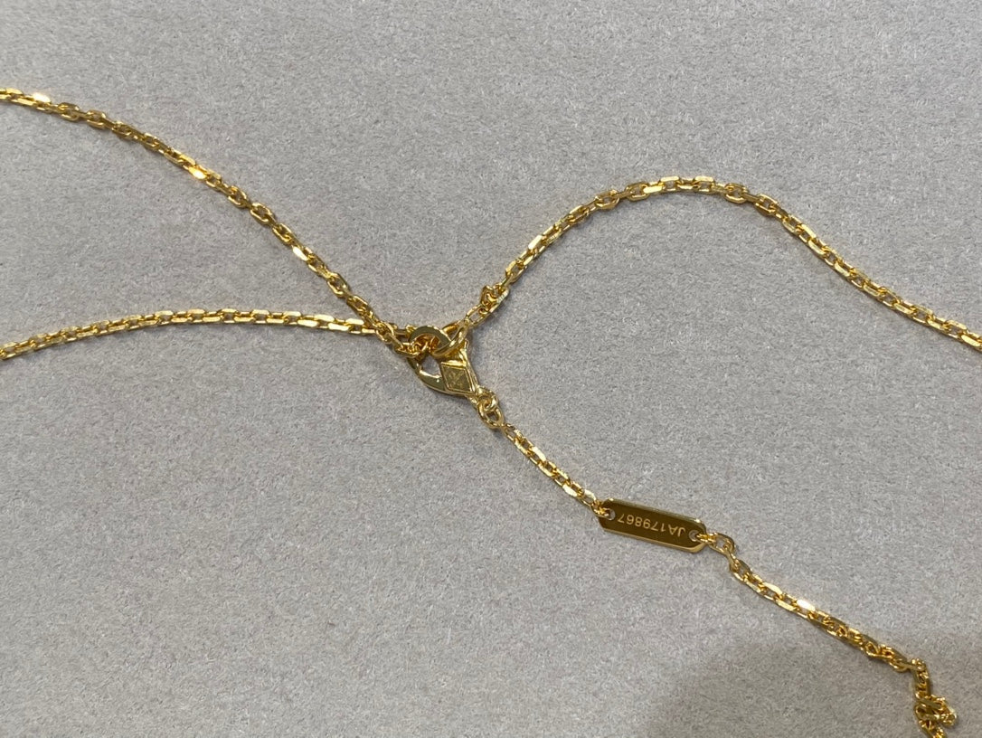 VCA CLOVER 25MM NECKLACE GOLD CARNELIAN