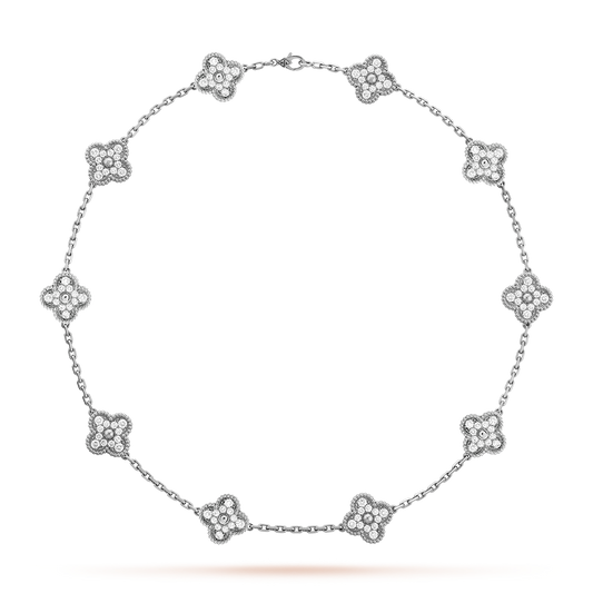 VCA CLOVER 10 MOTIFS DIAMOND NECKLACE