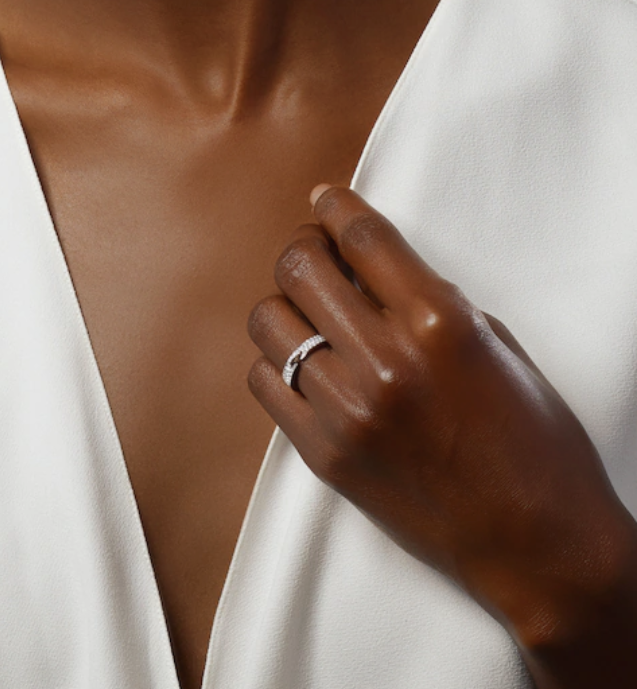 CHAUMET ALLIANCE LIENS VIDENCE PAVED DIAMOND 4MM RING