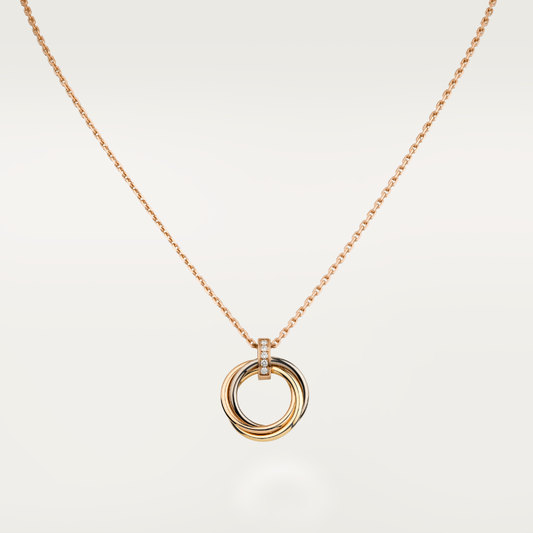CARTIER TRINITY NECKLACE GOLD DIAMONDS