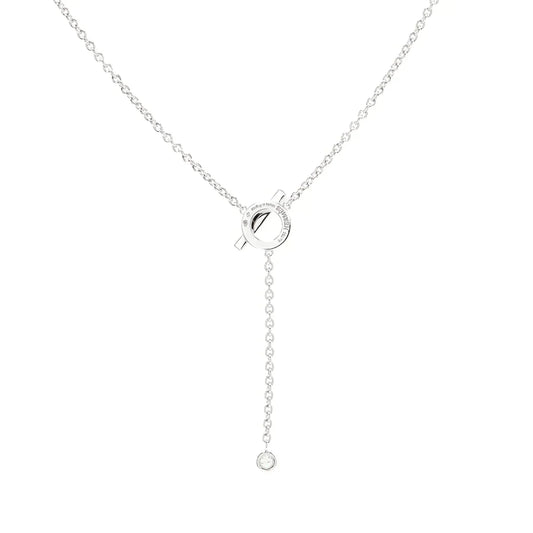 HERMES FINESSE SILVER DIAMOND NECKLACE