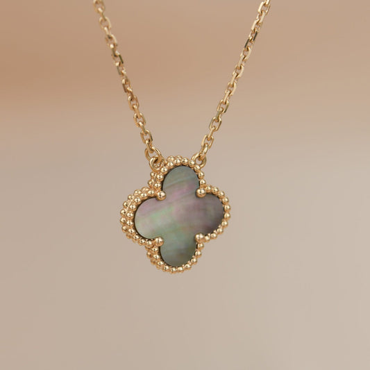 VCA CLOVER 15MM GRAY MOTHER OF PEARL NECKLACE