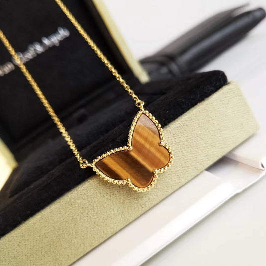 VCA TIGER__ EYE BUTTERFLY NECKLACE