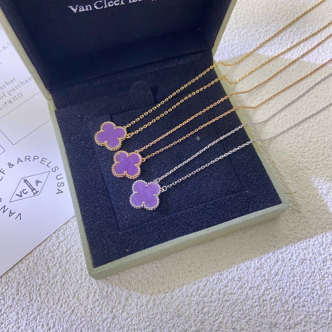 VCA CLOVER 15MM PURPLE VIOLET NECKLACE