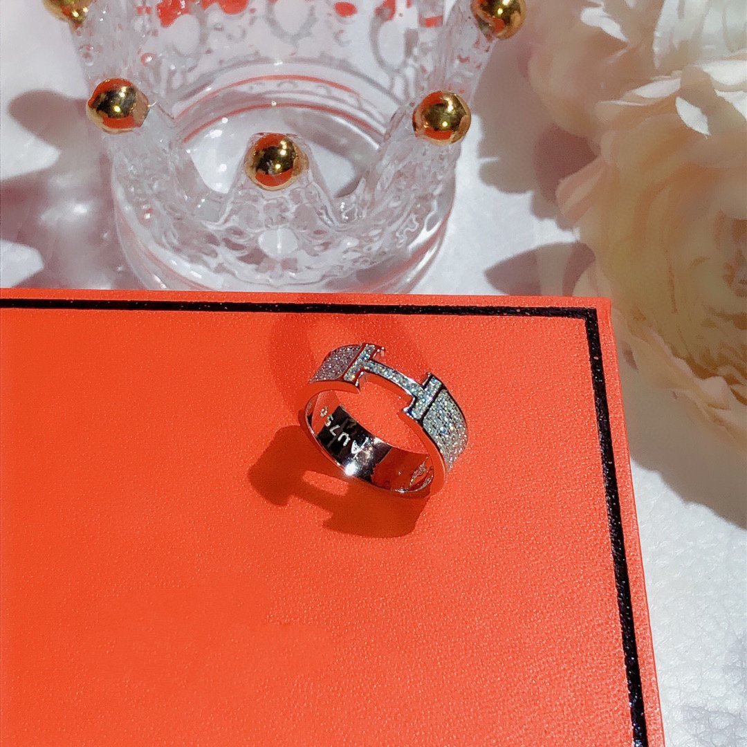HERMES H RING FULL DIAMOND