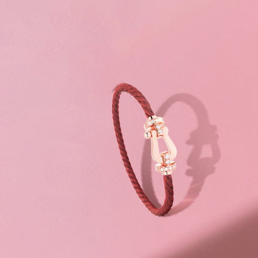 FRED FORCE 10 HALF DIAMOND PINK GOLD RED CORDERI LARGE AND MEDIUM MODEL