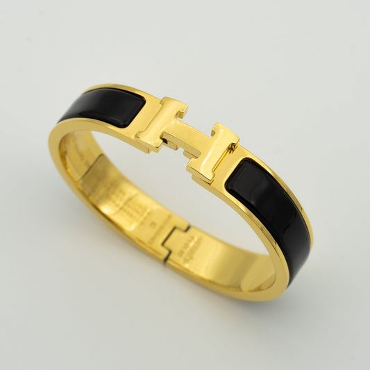 HERMES H BLACK BRACELET