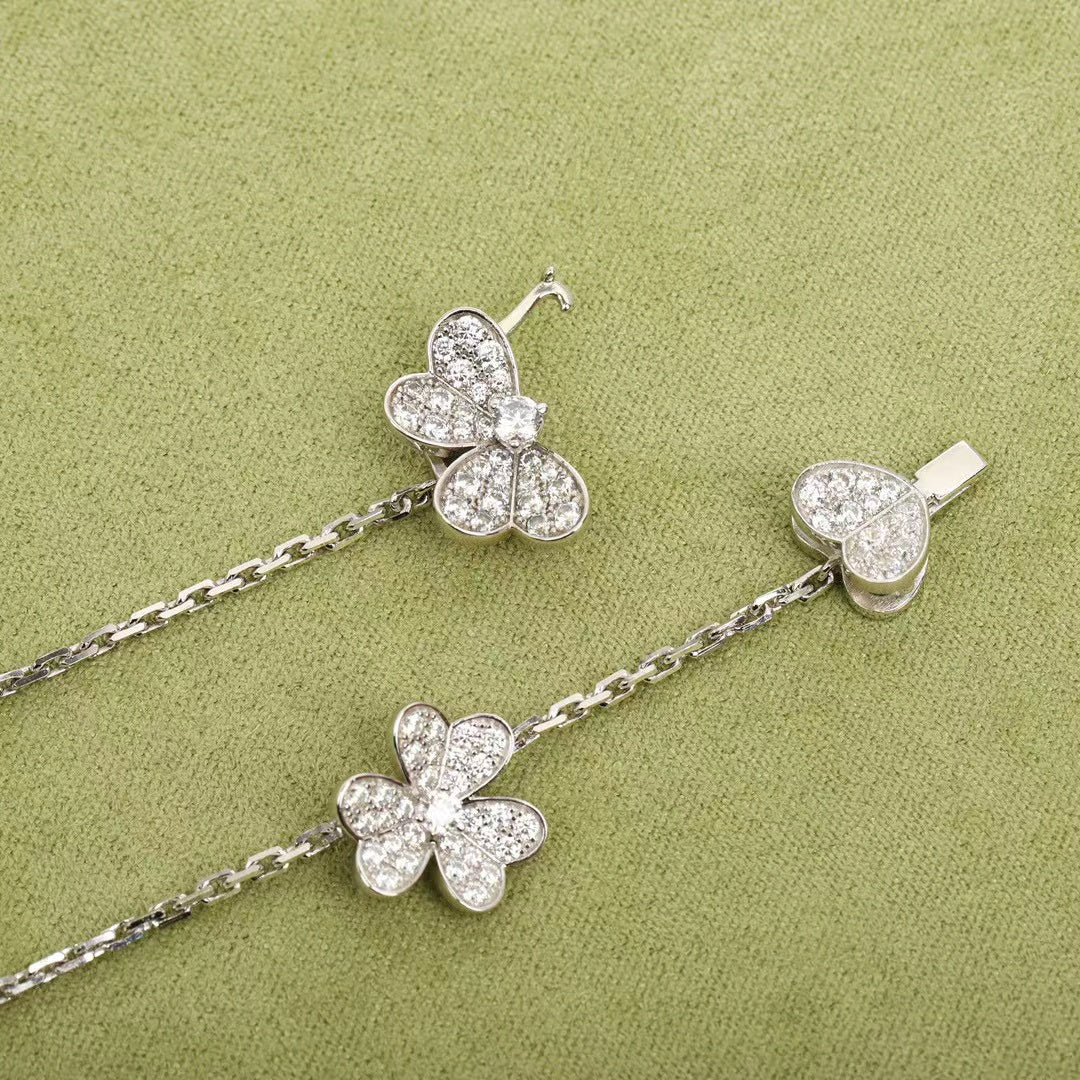VCA FRIVOLE SILVER 9 FLOWERS NECKLACE
