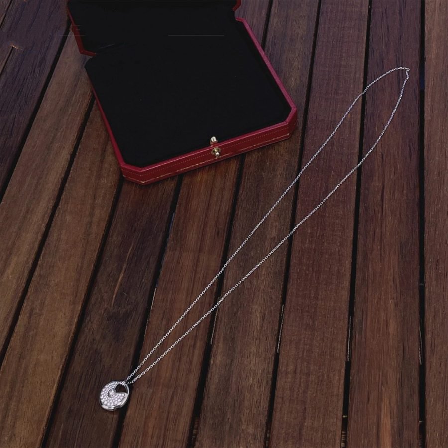 CARTIER AMULETTE SILVER FULL DIAMOND NECKLACE
