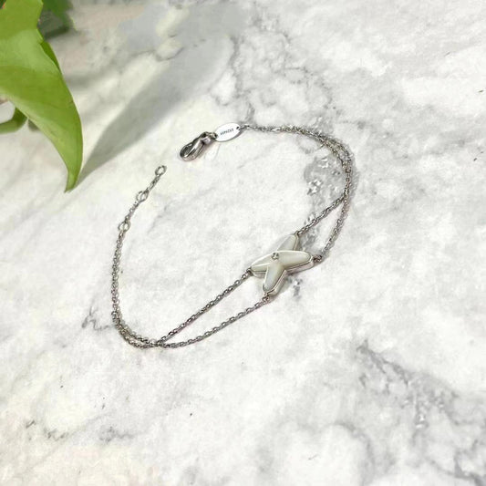 CHAUMET JEUX BRACELET WHITE MOP SILVER 1 DIAMOND