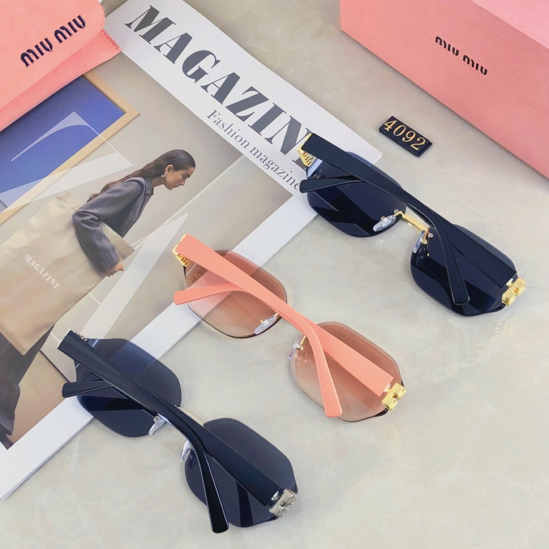 MIU MIU LOGO SQUARE SUNGLASSES 499930 IN METAL