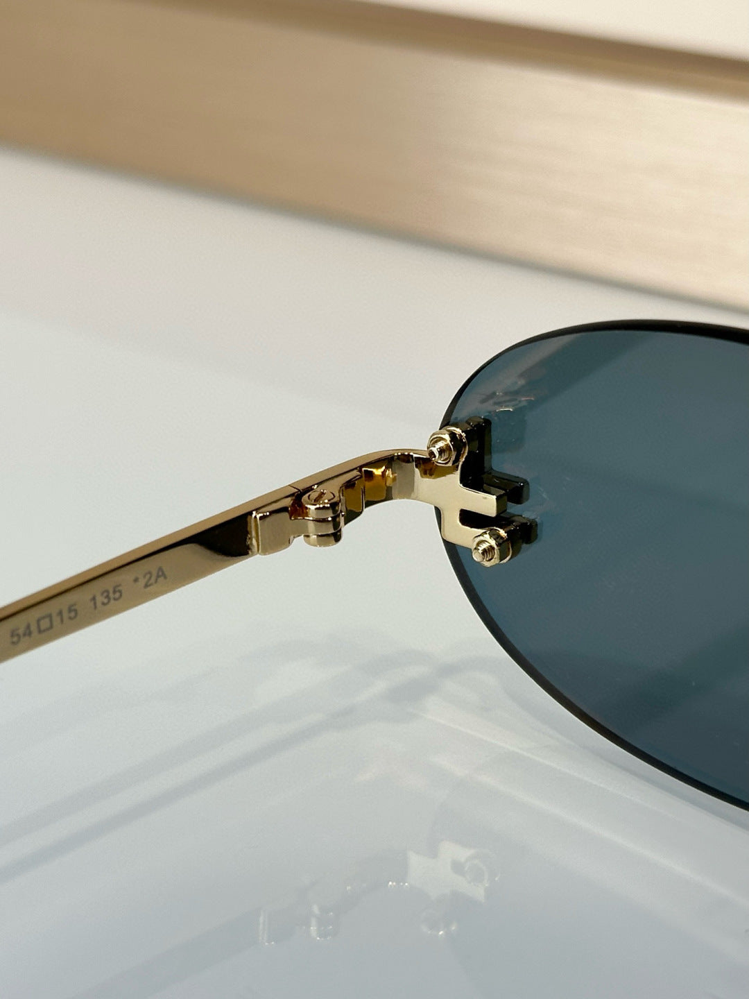 FENDI FIRST CRYSTAL RIMLESS OVAL FRAME SUNGLASSES FE4075US IN METAL