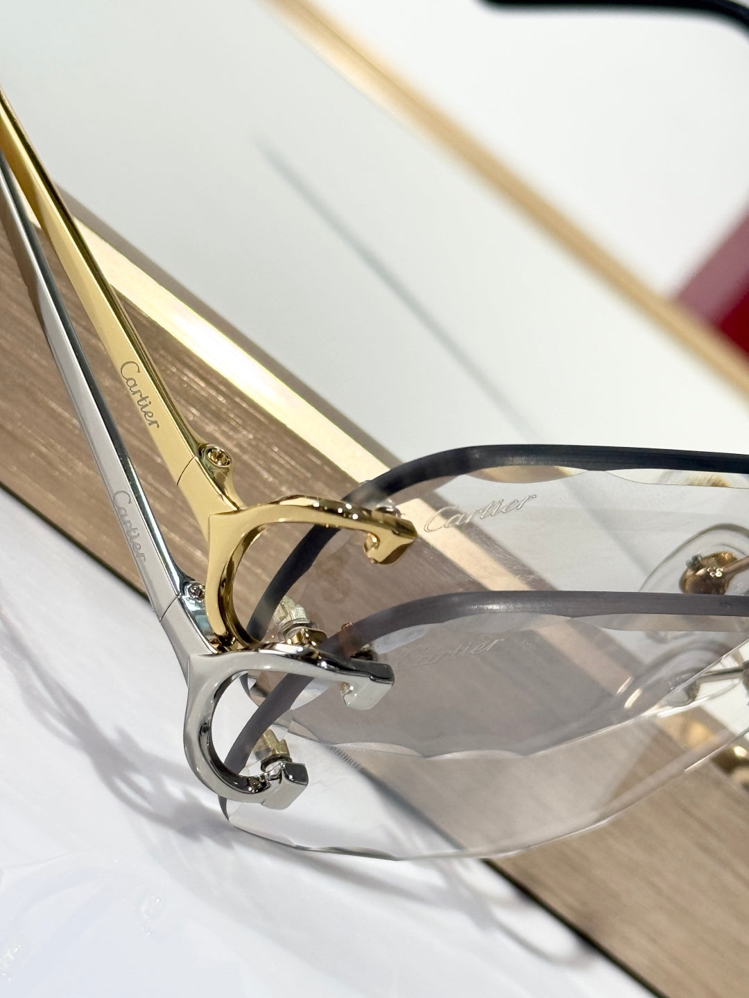 CARTIER PHOTOCHROMIC LENSES SQUARE FRAME SUNGLASSES CT0093O IN METAL