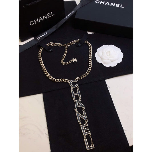 18K Chanel 22S Big Black Logo Necklace