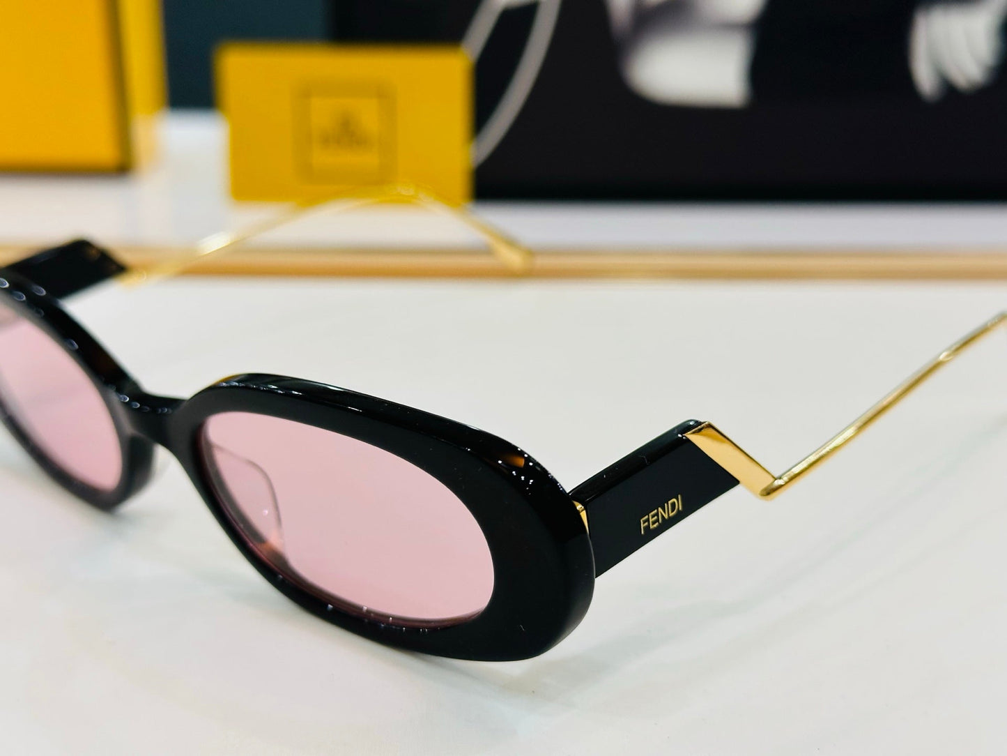 FENDI FF DIAMONDS OVAL FRAME SUNGLASSES E3018 IN ACETATE
