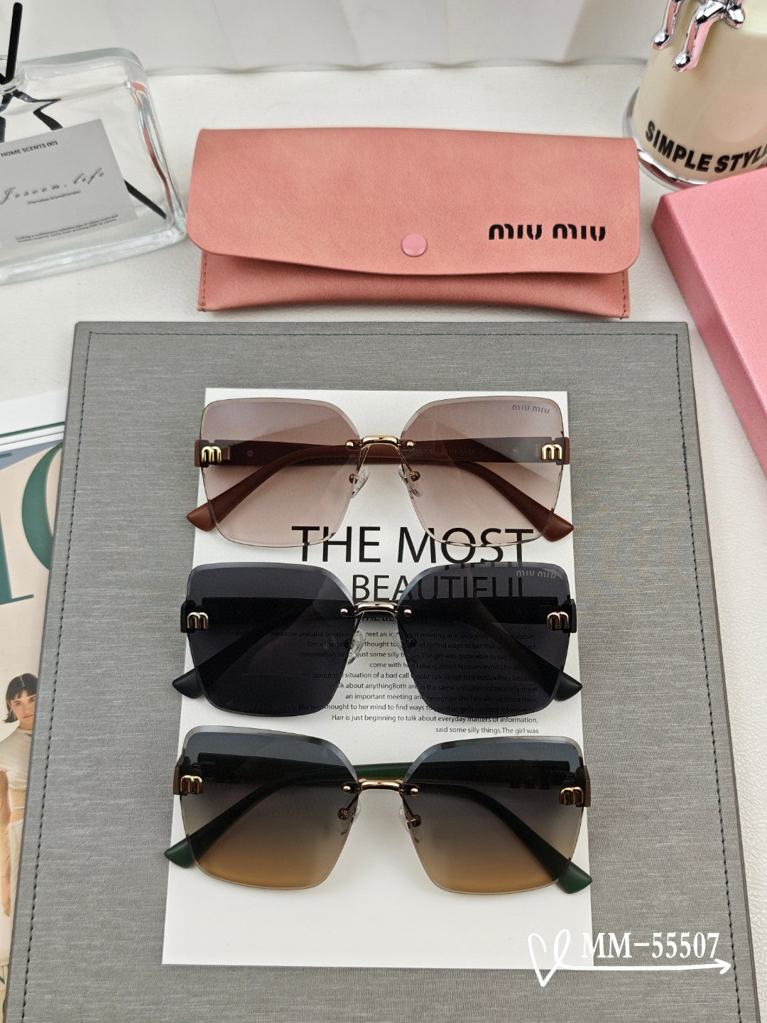 MIU MIU RUNWAY SQUARE SUNGLASSES 55507 IN ACETATE