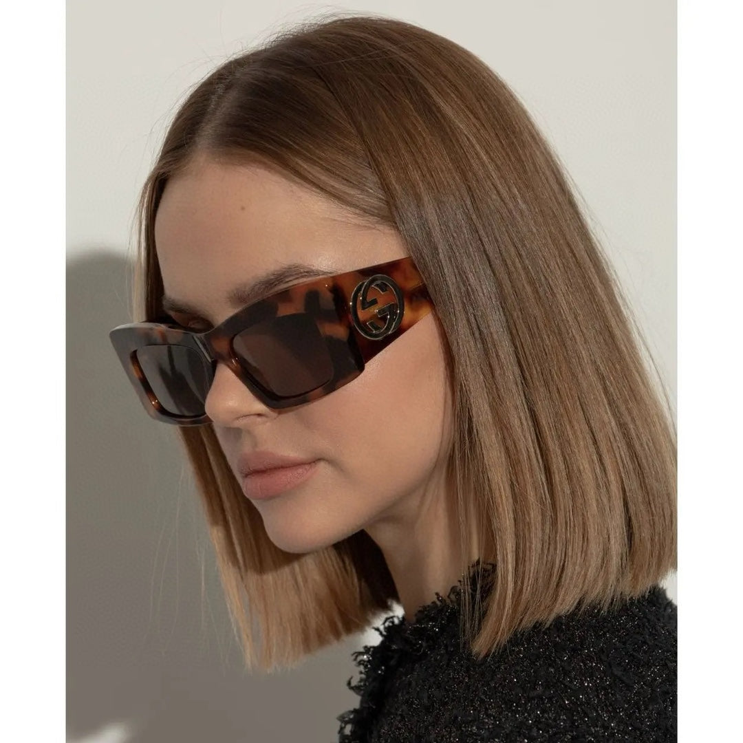 GUCCI RECTANGULAR FRAME SUNGLASSES GG1842S IN ACETATE