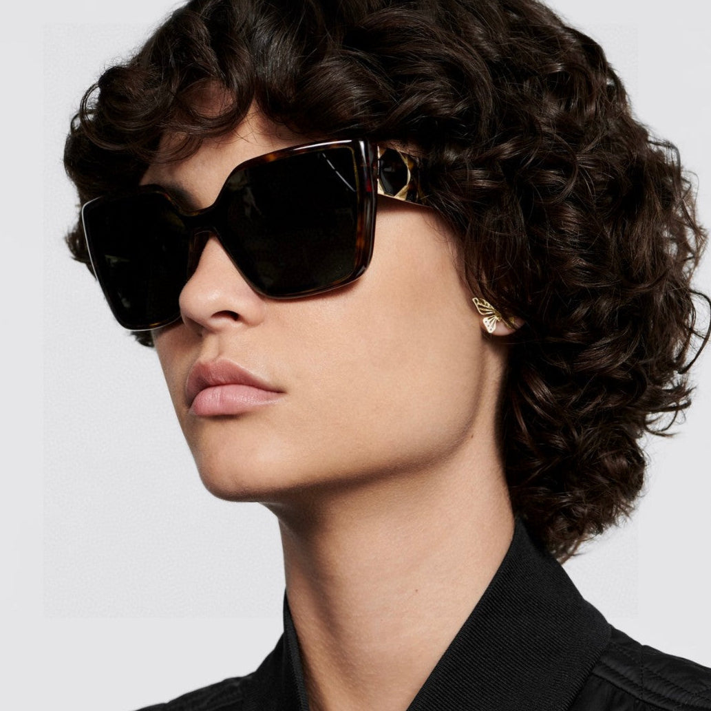 DIOR LADY 95.22 S2F SUNGLASSES 571585 IN HAVANA ACETATE GREY LENSES