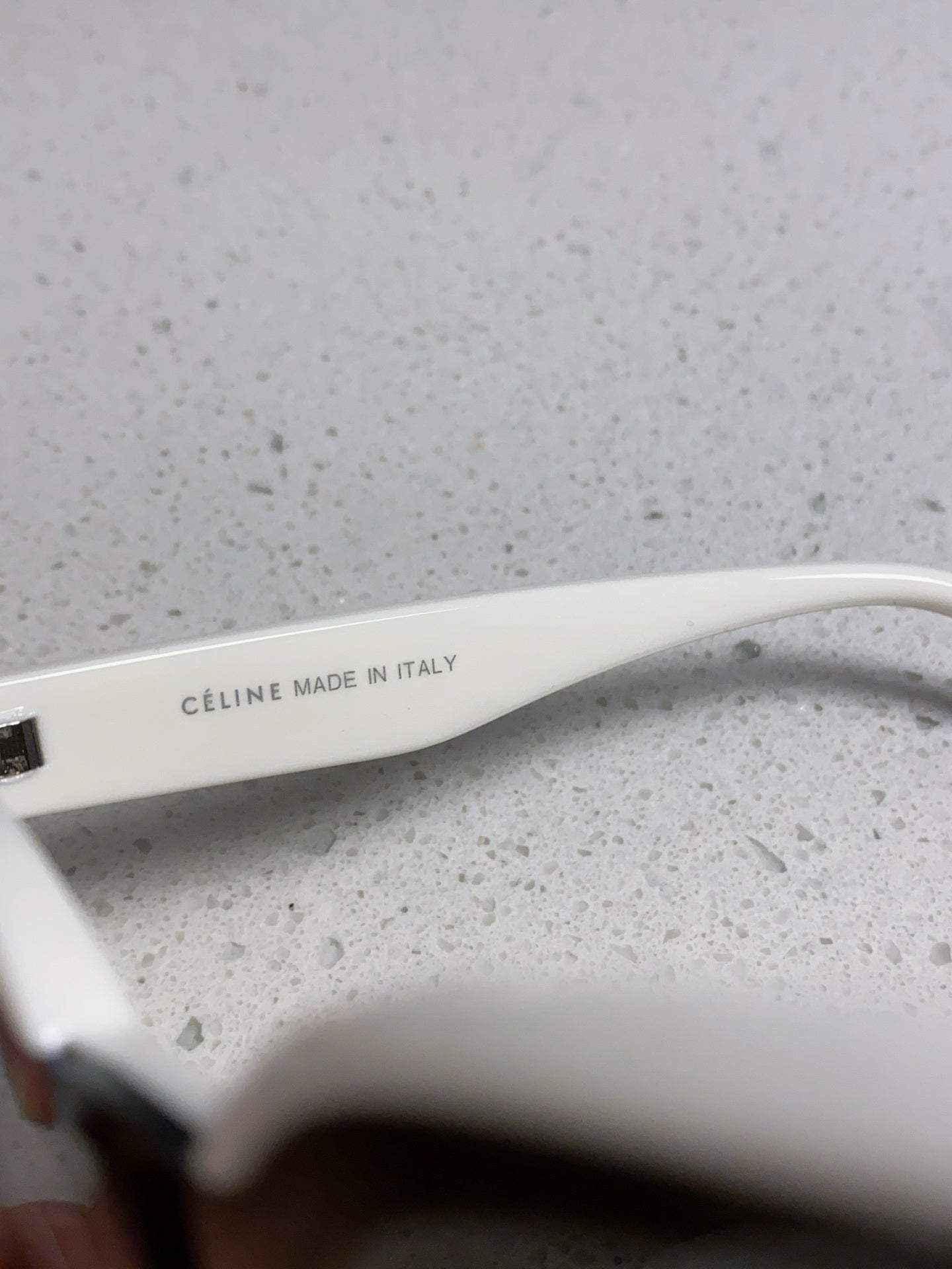 CELINE SQUARE SUNGLASSES 575842 IN WHITE ACETATE