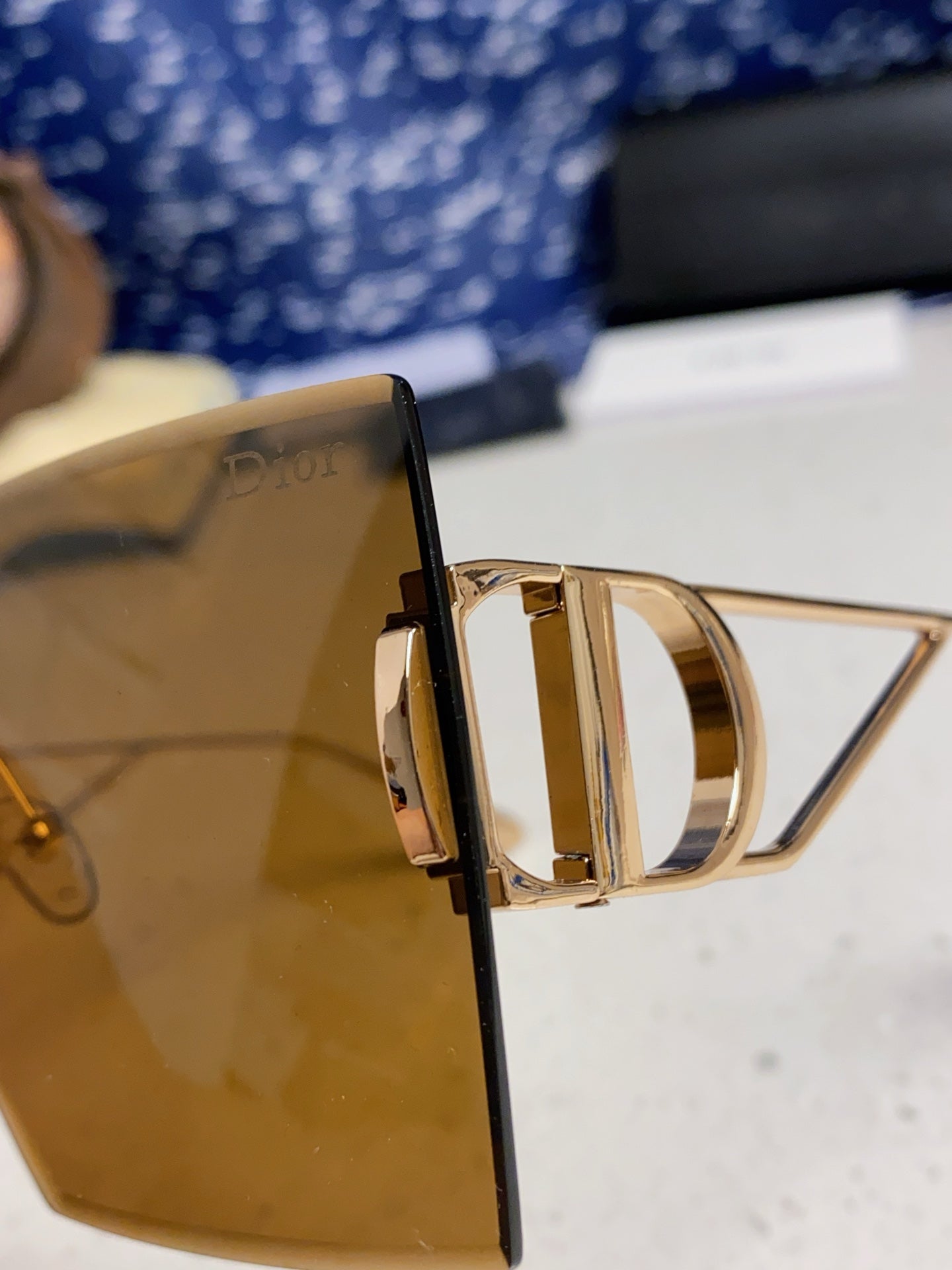 DIOR 30MONTAIGNE S7U SUNGLASSES 578108 IN GOLD METAL BROWN LENSES