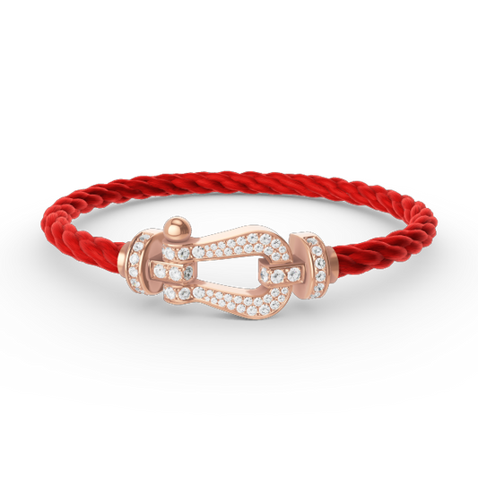 FRED FORCE LARGE HORSESHOE FULL DIAMOND BRACELET ROSE GOLD
