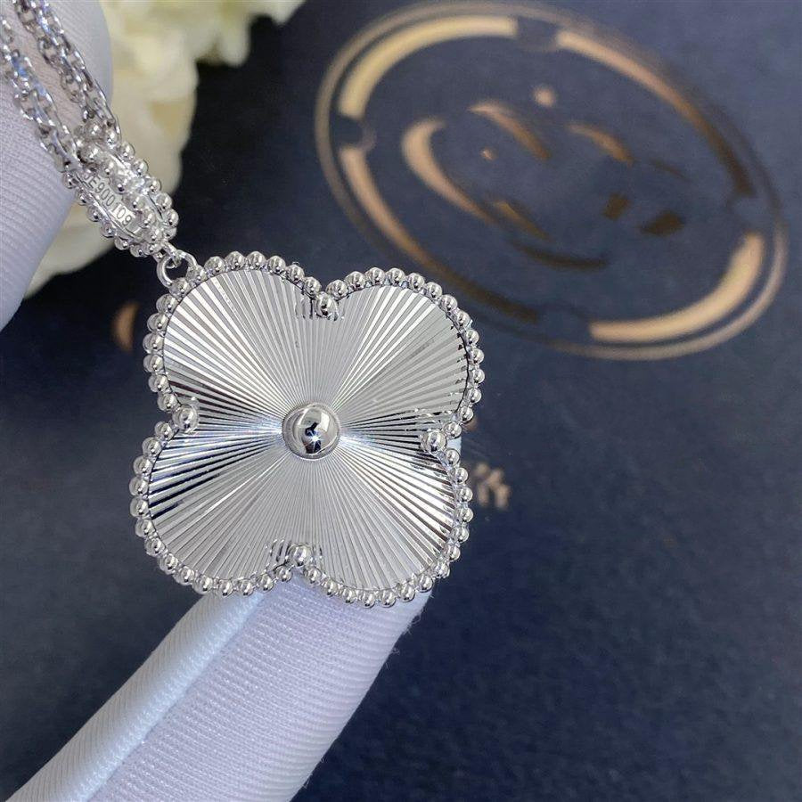 VCA CLOVER 25MM SILVER BIG CLOVER NECKLACE