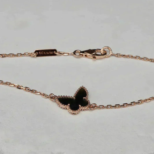 VCA BUTTERFLY ONYX BUTTERFLY BRACELET