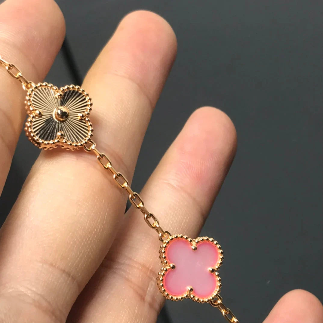 VCA CLOVER 5 MOTIFS PINK MOP BRACELET COLLECTION