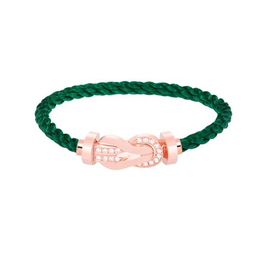 FRED CHANCE LARGE 8 FIGURE BUCKLE HALF DIAMOND BRACELET ROSE GOLD