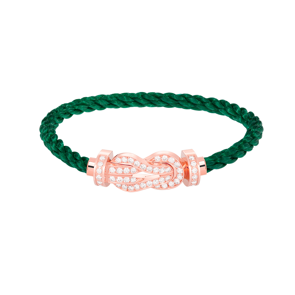 FRED CHANCE LARGE 8 FIGURE BUCKLE FULL DIAMOND BRACELET ROSE GOLD