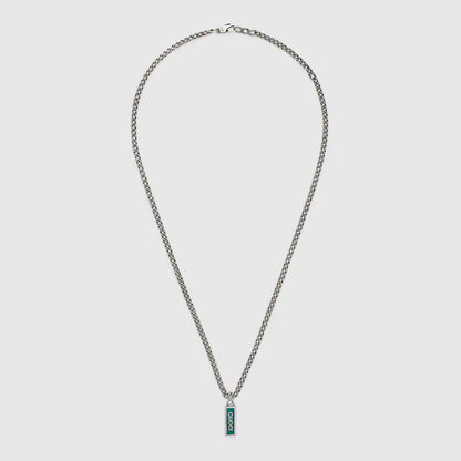 Double Gucci Enamel Pendant Necklace