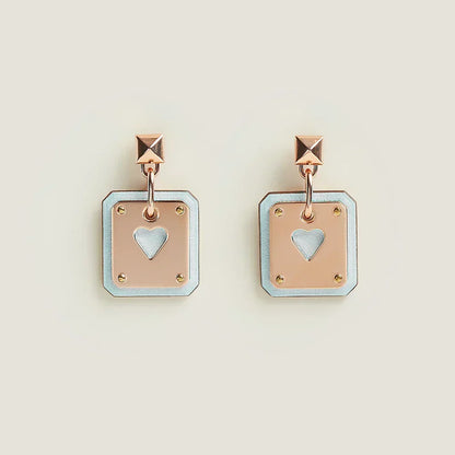 18K As De Celine White Hermes Earrings
