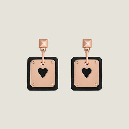 18K As De Celine Black Hermes Earrings