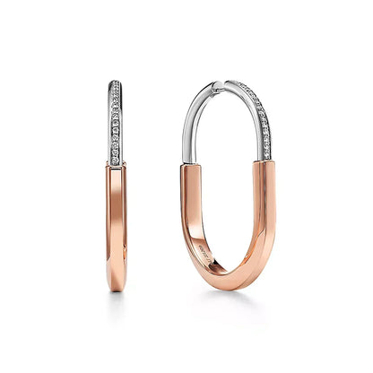 18K Tiffany Lock Diamond Earrings