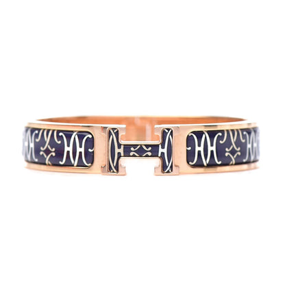 18K Clic Hermes H Lift Black Bracelet