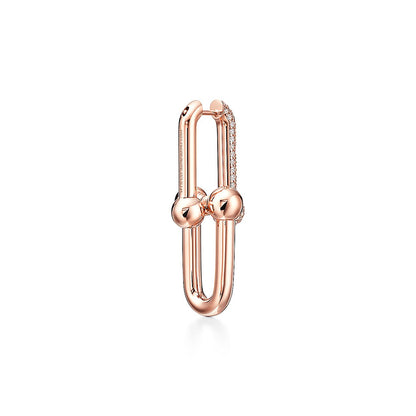 18K Tiffany HardWear Large Link Diamonds Earrings