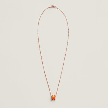 18K Mini Pop Hermes Orange Necklace