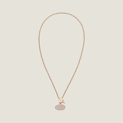 18K Chaine D'ancre Contour Pendant Hermes Necklace
