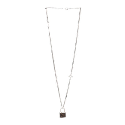 18K Louis Vuitton Monogram Lock Pendant Necklace