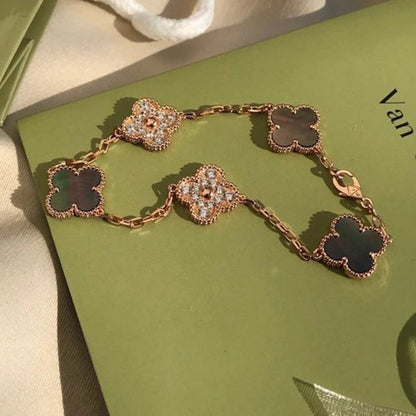 VCA CLOVER 5 MOTIF GRAY MOP BRACELET COLLECTION