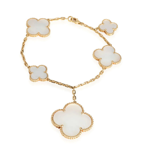 VCA MAGIC CLOVER MOP GOLD BRACELET 5 MOTIFS