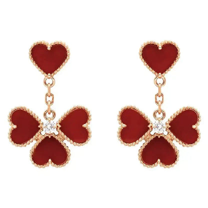 VCA SWEET CLOVER CARNELIAN EARRINGS