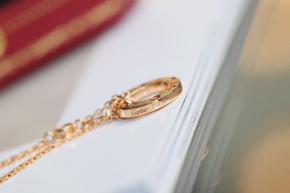 CARTIER LOVE NECKLACE ADJUSTABLE ROSE GOLD 2 DIAMOND