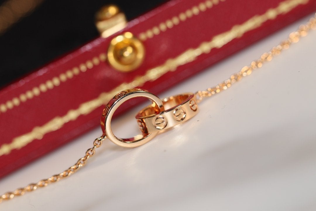 CARTIER LOVE NECKLACE PINK GOLD AND SILVER