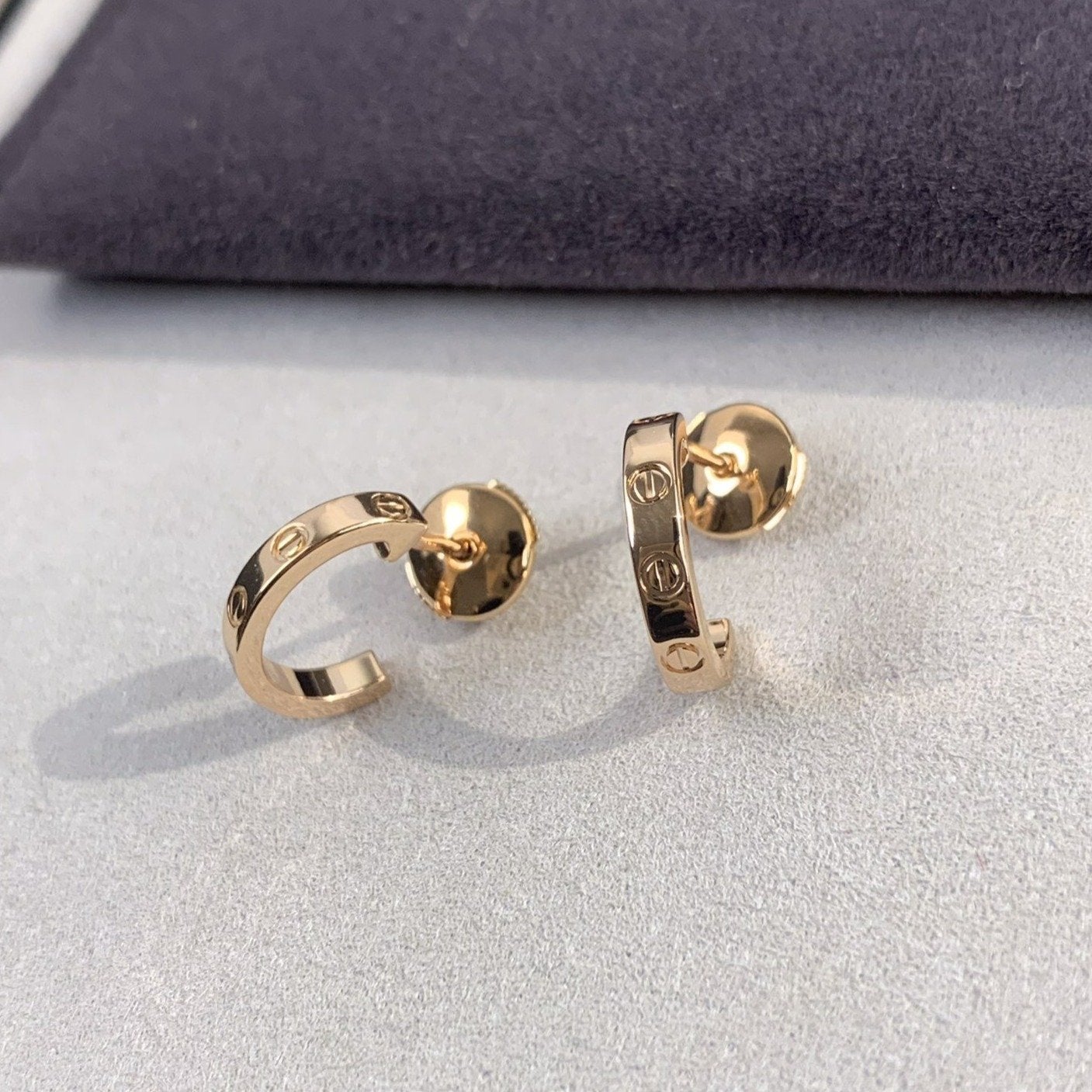 CARTIER LOVE EARRINGS 2.65MM PINK GOLD