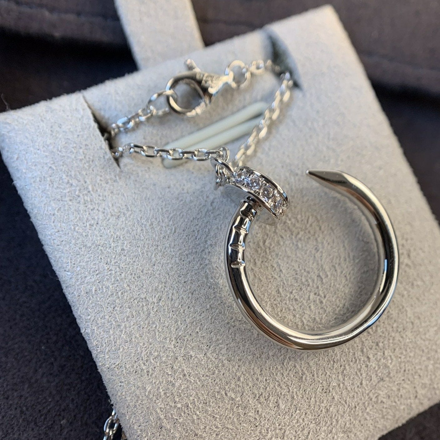 CARTIER JUSTE NECKLACE SILVER DIAMONDS