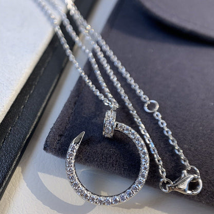 CARTIER JUSTE NECKLACE SILVER DIAMONDS